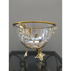 Top Quality <b>Clear</b> Glass Made Round Shape Home Hotel <b>Table</b> Centerpiece Luxury Bowl With Attractive Look Flowers And Birds Design - Product Image 4