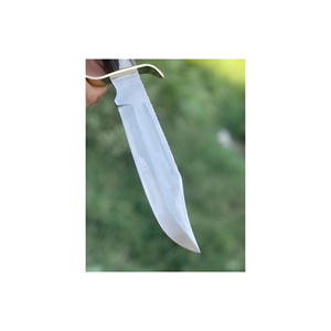 Couteau Bowie en acier inoxydable personnalisable avec manche en corne de cerf et étui en cuir pour le camping, la chasse et la survie en extérieur - Product Image 2