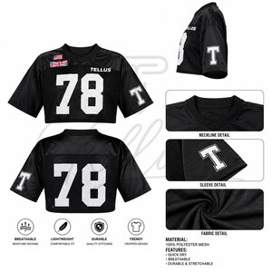 Custom Fashion Quick Dry Breathable <b>Mesh</b> Football Jersey Women Crop <b>Top</b> Football Jersey Blank Streetwear Shirt <b>Plus</b> <b>Size</b> Jerseys - Product Image 4