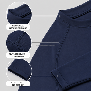Men Performance Fit <b>Base</b> <b>Layer</b> Shirt Full Sleeve Quick Dry Breathable Compression Eco-Friendly Sports Top Dark <b>Blue</b> - Product Image 4
