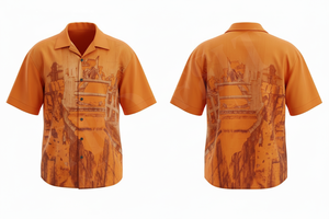 เสื้อเชิ้ตเดรสพิมพ์ลายสีแดงแขนสั้นติดกระดุมสำหรับผู้ชาย สไตล์วินเทจ ลายกราฟิก ลำลอง ใส่ได้ในฤดูร้อน สไตล์ฮาวาย เสื้อเชิ้ตเดรสแนวสตรีท - Product Image 6