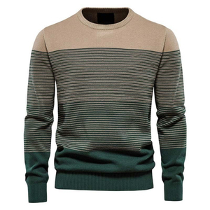 Pull à col roulé en laine/acrylique vert olive pour homme, tricoté, respirant, manches longues, vêtements d'hiver HN 1649 400g 2027 - Product Image 3