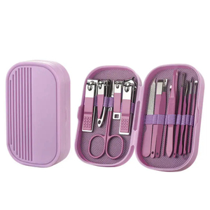 Professional <b>Manicure</b> Nail <b>Kit</b> Stainless Steel Portable Set with Clipper File Scissors in Black Bag with Costum Logo - Product Image 5