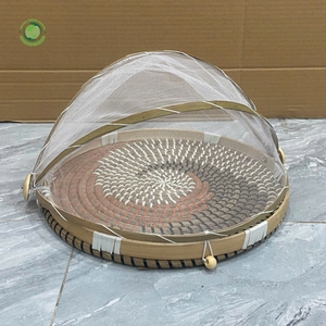 Seagrass food <b>cover</b> with swirling pattern Kitchenware and <b>table</b> decoration Wholesale eco-friendly Made in Viet Nam - Product Image 2