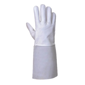 Gant de travail réfléchissant en cuir de chèvre pour la protection des mains industrielles, résistant aux étincelles et à la chaleur, idéal pour le soudage TIG et les soudeurs de barbecue - Product Image 1