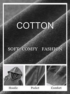 Sudaderas con Capucha de Algodón 100% para Hombre, Estilo Vintage, Oversize, con Bolsillos, Tejido Terry, Ecológicas, OEM - Product Image 6
