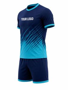Ensemble de maillots de football pour hommes, col rond, manches courtes, impression par sublimation, polyester respirant, design dégradé, coupe régulière pour adultes - Product Image 2