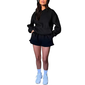 Conjunto deportivo de algodón para mujer, dos piezas, con sudadera y pantalones deportivos, ropa deportiva cómoda para mujer - Product Image 2