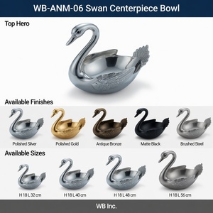 Ornement de jardin en aluminium moulé en forme de cygne WB Inc, plaqué nickel argenté, résistant aux intempéries, décoration de bassin autoportante pour extérieur, vente en gros - Product Image 2