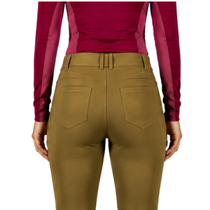 Pantalones de Montar a Caballo para Mujer, Color Verde Oliva, Cintura Alta, Elásticos, con Presillas para Cinturón, para Competencia, Entrenamiento y Deportes - Product Image 6