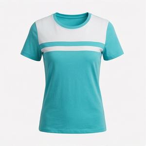 T-shirt décontracté pour femme, été, respirant, vente en ligne, service personnalisé, couleur personnalisée, coton doux de qualité supérieure, vêtements tendance - Product Image 1