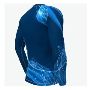Haut de compression asymétrique à manches longues pour hommes, séchage rapide, imprimé par sublimation, motif, vente en gros - Product Image 3