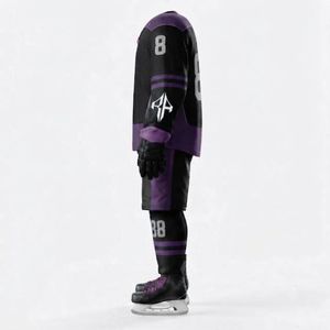 Conjunto de Uniforme de Hockey sobre Hielo Transpirable para Hombre, Impresión por Transferencia de Calor, con Guantes y Zapatos, 100% Poliéster, Calidad Premium, Logotipo Personalizado - Product Image 5