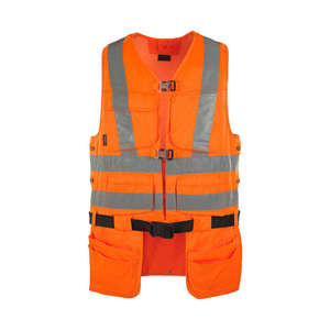 Gilet de travail multi-poches avec logo personnalisé, gilet de sécurité réfléchissant en polyester, uniforme pour le personnel des supermarchés, entrepôts, gilets pour les bénévoles - Product Image 1