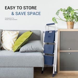 Sgabello a 3 gradini robusto e antiscivolo con corrimano confortevole, portatile, per uso intensivo in cucina, garage e all'aperto - Product Image 2