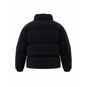 Veste matelassée noire de haute qualité pour homme, col montant, chaude et épaisse pour l'hiver, coupe ajustée, fermeture éclair, veste décontractée pour l'extérieur - Product Image 4