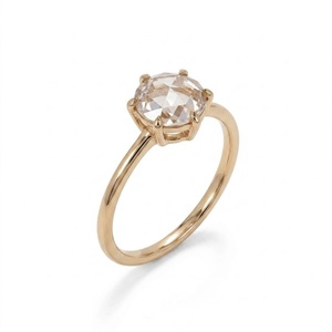 แหวนเพชรทรงกลมเจียระไนแบบโรสคัท 18K ทองคำแท้ รับรองโดย IGI รุ่น VB-82SR แหวนหมั้นสไตล์คลาสสิคโบราณ 3 กะรัต เพชร E VS1 เพชรเลี้ยงในห้องปฏิบัติการ - Product Image 2