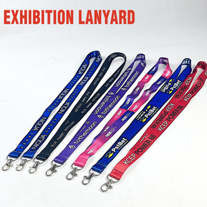 Lanière d'exposition personnalisée avec logo, en polyester, par sublimation, pour badge d'identification, cordon de cou pour salon professionnel, exposition, événement, fabricant OEM - Product Image 1