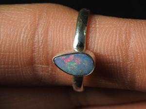 Australian Multi Fire Doublet Opal Bezel <b>Set</b> Classic Wedding Handmade <b>Sterling</b> <b>Silver</b> <b>Ring</b> Artisan Jewelry for Women Gift MS - Product Image 5