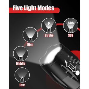 PowerBeam 2-Pack Zoomable <b>LED</b> Tactical <b>Flashlights</b> Waterproof Design - Product Image 3