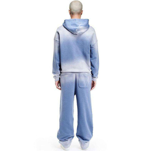 Chándal OEM/ODM personalizado con capucha y cremallera, de ajuste regular, de tejido grueso, antibacteriano, con efecto descolorido por el sol y lavado ácido, de la mejor calidad, liso. - Product Image 5