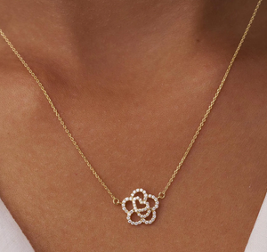 Pendentif en or 14 carats avec diamant de laboratoire taille émeraude, bijoux fins - Product Image 5