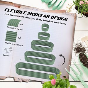 Kit Fioriera Rialzata in Metallo Zincato 7.9 X 2 X 1.4 con Bordo di Sicurezza per Spazi Verdi, Vasi e Fioriere - Product Image 4