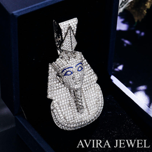 จี้ฮิปฮอปเพชรโมอิสซาไนต์รับรองโดย GRA เงินแท้ 925 ชุบทองคำสีกุหลาบ ปราศจากนิกเกิล ปราศจากสารตะกั่ว สำหรับทุกเพศ ประดับเพชรเต็มชิ้น เหมาะสำหรับงานปาร์ตี้ - Product Image 3