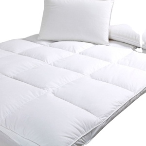 Protège-matelas matelassé blanc en microfibre solide rafraîchissante 400TC toutes saisons pour usage domestique, lavable en machine - Product Image 1
