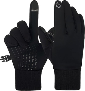 Guantes Térmicos de Invierno con Pantalla Táctil, Material PU, Largura hasta la Muñeca, Estilo Casual para Exteriores, Color Negro, Guantes Cálidos - Product Image 2