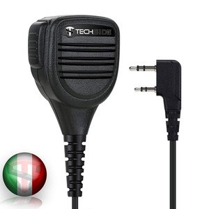 ไมโครโฟนลำโพงแบบคล้องไหล่ IP54 Kenwood 2-Pin, ไมค์รีโมทสำหรับหน่วยลาดตระเวนพร้อมช่องเสียบหูฟังขนาด 3.5 มม. - Product Image 1