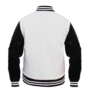 Chaqueta Varsity de Alta Calidad OEM con Cuerpo de Lana, Mangas de Cuero Vacuno Auténtico, Parches de Diseño Personalizado, Bordado de Letras, Estilo Béisbol - Product Image 2