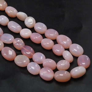 Perles de opale péruvienne rose traitée - Forme ovale lisse et polie, multi-tons, brin de 16 pouces, certifiées par un tiers - Grossiste - Product Image 1