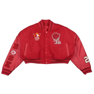 Blouson universitaire pour femme 2025 avec logos personnalisables, design en mélange de coton de qualité supérieure, idéal pour les équipes sportives et la mode universitaire - Product Image 1