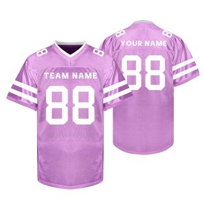 Professional American Football Jersey Polyester Mesh Dazzle Sublimation ODM Custom Logo V Neck Breathable Apparel - Product Image 3