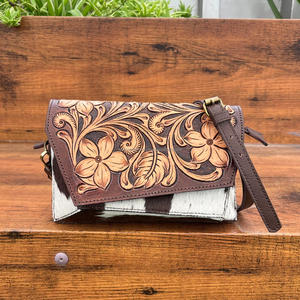 2025 Style occidental luxe Mini bandoulière usiné sculpture cuir sacs à main cheveux sur cuir de vachette mignon femmes sacs à bandoulière - Product Image 4