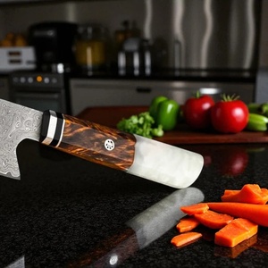 Cuchillo de Chef Artesanal de Acero de Damasco Ecológico con Mango de Resina y Funda de Cuero, de Alta Calidad, Apto para Lavavajillas, Profesional - Product Image 6