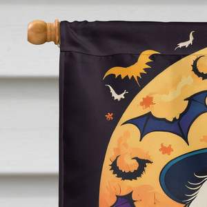 Coton De Tulear Witchy Halloween Grand Porche Maison Drapeau Polyester Cour Bannière Oeuvre Tenture Murale Multicolore Manches Pôle - Product Image 3