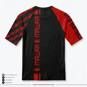 MAWRA Rashguard Profesional de MMA al por Mayor, Camiseta de Compresión BJJ con Logo Personalizado, Manga Corta, Top de Entrenamiento de Grappling MMA para Hombre - Product Image 4