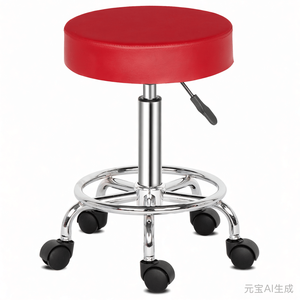 Sgabello Professionale con Sollevamento a Gas, Base a Ragno, Schiuma da 8 cm, Semi-Pelle PU, Certificato SGS, Capacità 150 kg, PVC e Acciaio - Product Image 1