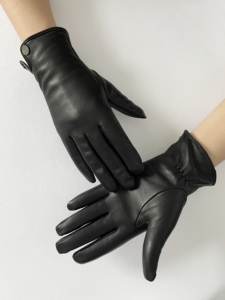Gants en cuir de haute qualité pour hommes, gants d'hiver en tricot, gants de conduite en cuir d'agneau véritable pour hommes - Product Image 4