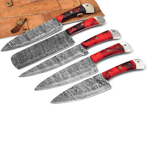 Ensemble de couteaux de chef professionnels en acier Damas avec étui en cuir, ensemble de couteaux de cuisine pour restaurant et tâches culinaires quotidiennes - Product Image 4