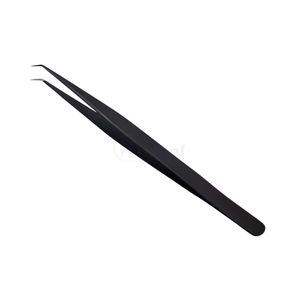 Pince à épiler noire pour extensions de cils, pince à isolation droite professionnelle pour cils individuels de haute précision - Product Image 1