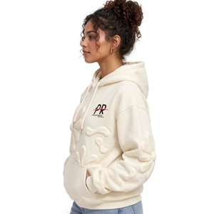 Sudadera con capucha de moda para mujer con estampado en relieve, hecha de tela cómoda con costuras duraderas y estampados en relieve para un estilo contemporáneo. - Product Image 3