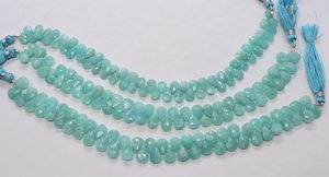 AAA Natural Amazonite Faceted Pear Beads 6x8-7x9MM Amazonite Gemstone Beads 6 Inch Strand Faceted Amazonite Pear Shape Beads - Product Image 4