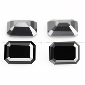 Diamante natural de corte esmeralda, negro oscuro opaco, de 6.00 x 4.00 mm, calibrado, para la fabricación de joyas como anillos, bandas y colgantes. - Product Image 6