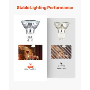 Lampadina Alogena Dimmerabile 20W MR16 GU10 100-130V per Scaldacandele con Luce Calda 2800K e Copertura in Vetro - Product Image 4