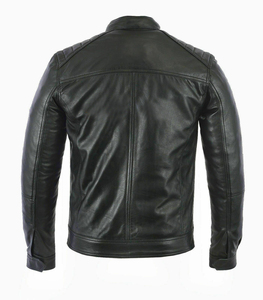 Custom Men's Finished Black <b>Real</b> <b>Leather</b> Windproof Breathable Eco-Friendly Winter <b>Jacket</b> - Product Image 3