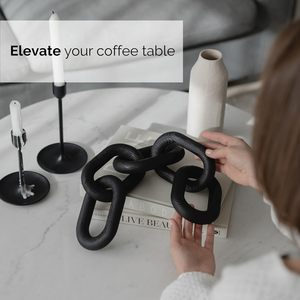 Wood <b>Chain</b> Link Decor - Modern Coffee Table Decor Items, Black <b>Chain</b> Decor for Coffee Table, Wooden Decorative <b>Chain</b> Decor - Product Image 2