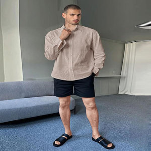 Logo personnalisé chemises d'affaires décontractées en coton pour hommes à manches longues/courtes robe de bureau formelle avec motif à carreaux respirant - Product Image 4